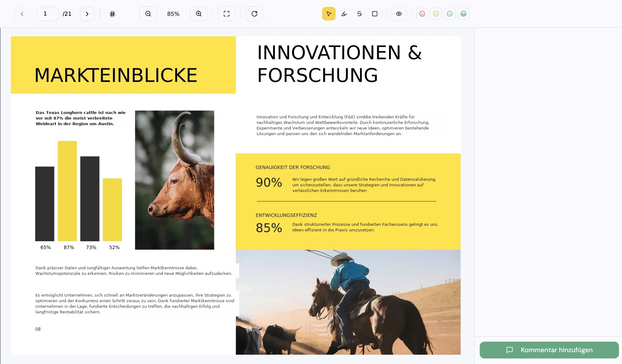 draftgo Plattform – Freigabe- und Feedback-Oberfläche